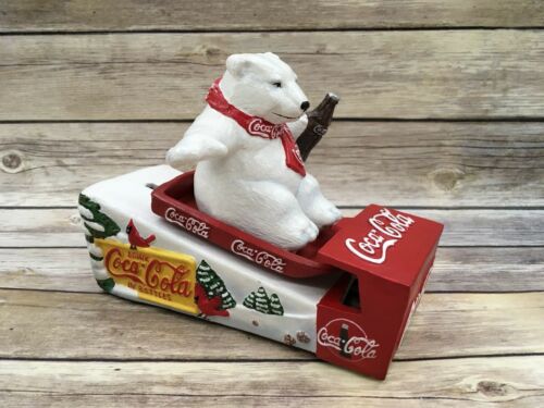 MacKenzie Childs Polar good Bear on Sled Tin Ornament